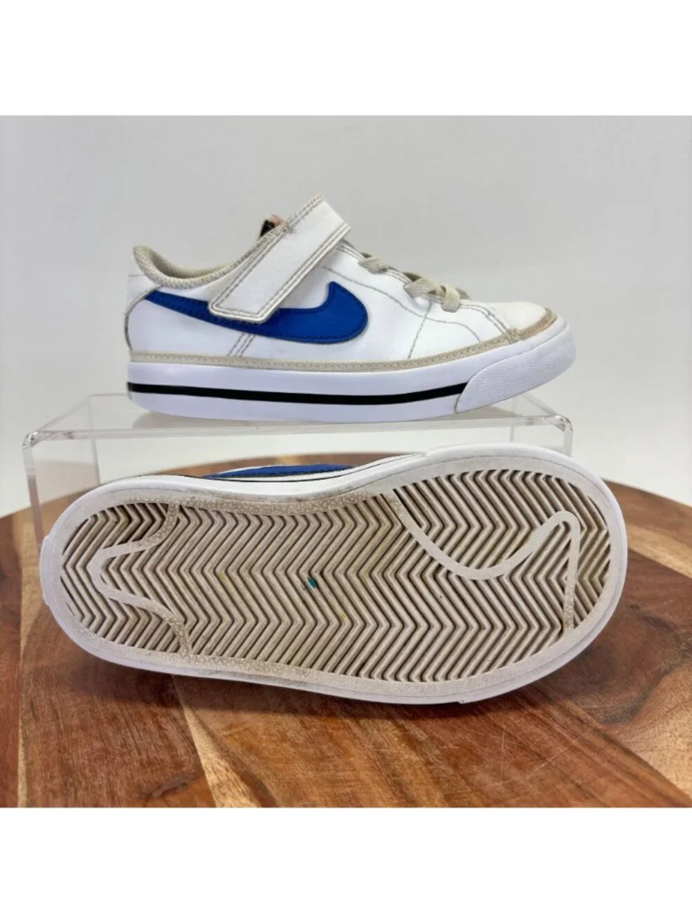 Nike Toddler Size 9C COURT LEGACY (TDV) White Game Royal Black DA5382 101